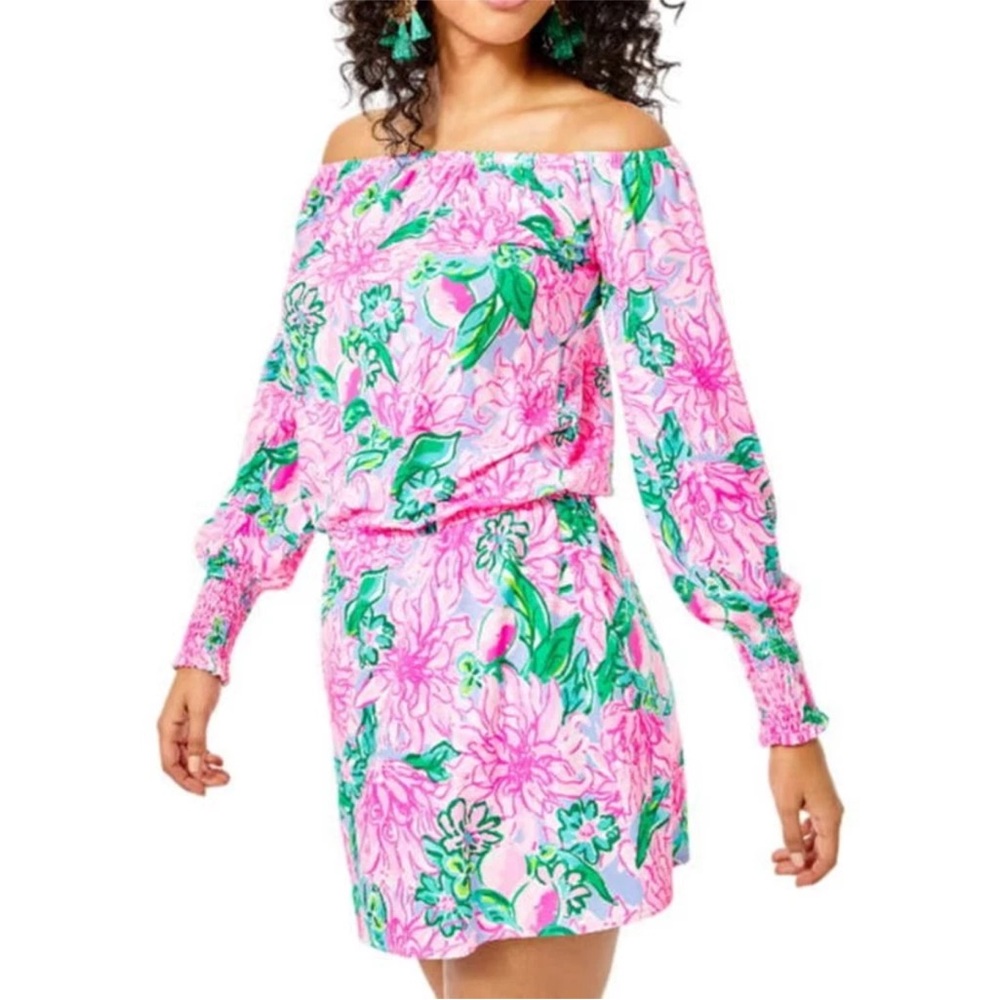 NWT Lilly Pulitzer Lana Skort Romper in Pink Blossom Try Your Zest Size L